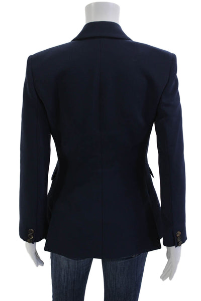 Altuzarra Unisex Dark Blue Collared Button Blazer Long Sleeve Size 36