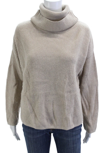 Banana Republic Unisex Pullover Turtleneck Striped Italian Wool Cashmere Size M