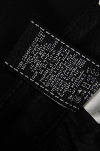 7 For All Mankind Womens Ankle Jeggings Black Mid Rise Size 28