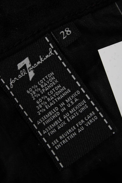 7 For All Mankind Women Ankle Jeggings Black Mid Rise Designer Size 28