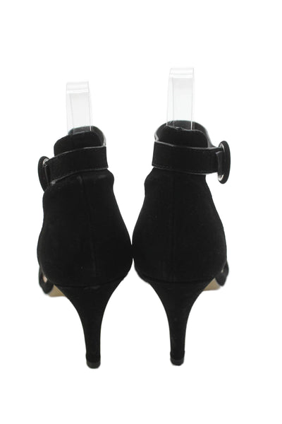 Steve Madden Women's Open Toe Suede Ankle Buckle Sandals Black Size 7