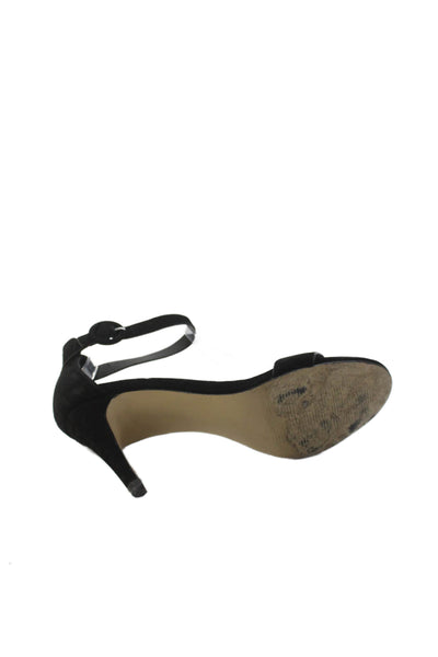 Steve Madden Women's Open Toe Suede Ankle Buckle Sandals Black Size 7