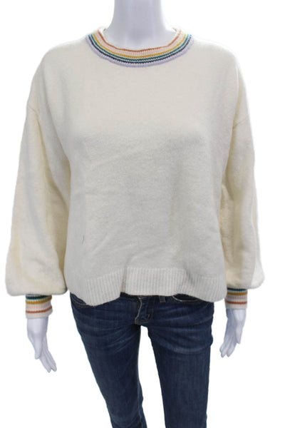 Madewell Unisex Pullover White Crewneck Longsleeve Alpaca Blend Size 2XS