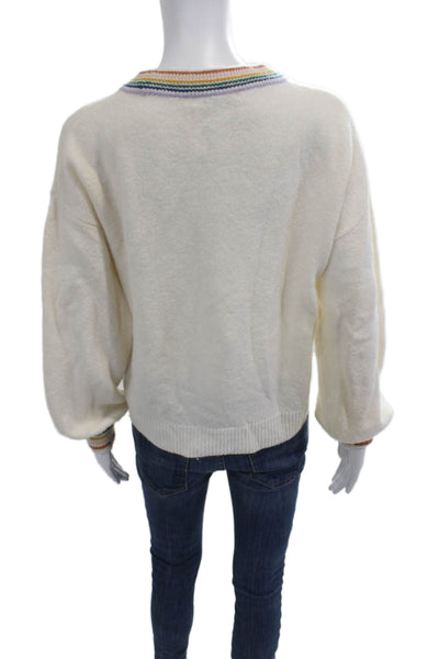 Madewell Unisex Pullover White Crewneck Longsleeve Alpaca Blend Size 2XS