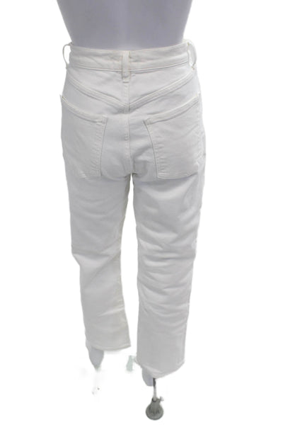 Agolde Women Cropped High Waist White Jeans Size 27