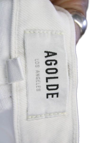 Agolde Women Cropped High Waist White Jeans Size 27