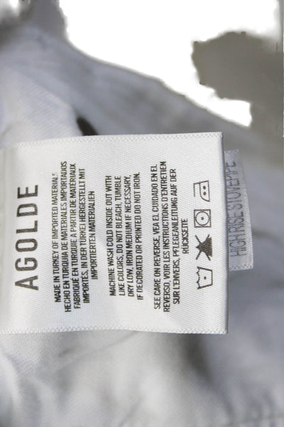 Agolde Women Cropped High Waist White Jeans Size 27