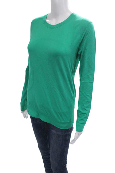 Lululemon Women Blouse Green Animal Print Crew Neck Long Sleeve Size 8