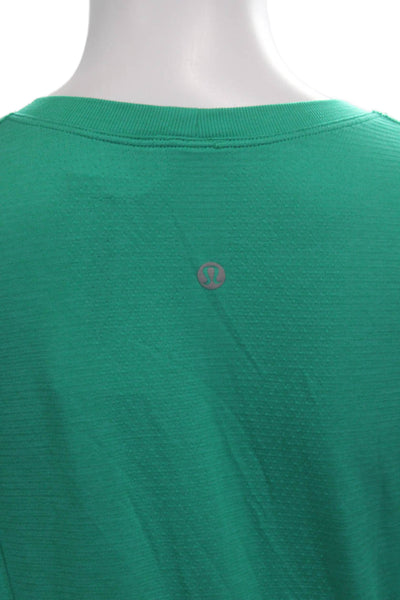 Lululemon Women Blouse Green Animal Print Crew Neck Long Sleeve Size 8