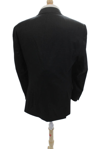Hart Schaffner Marx Mens Dark Gray Classic Suit Jacket Button Collared Size 40