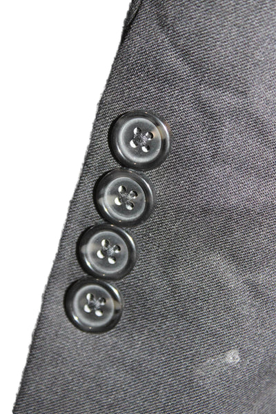 Hart Schaffner Marx Mens Dark Gray Classic Suit Jacket Button Collared Size 40