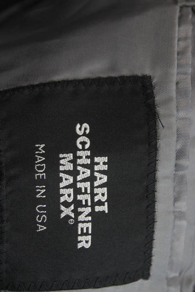 Hart Schaffner Marx Mens Dark Gray Classic Suit Jacket Button Collared Size 40