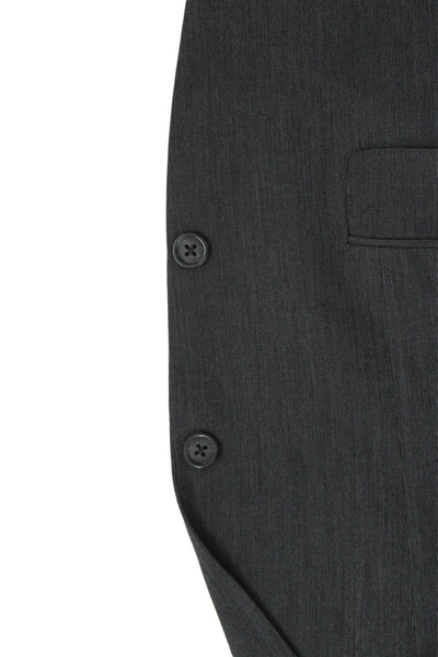 Stafford Mens Suit Jacket Dark Gray Collared Button Solid Long Sleeve Size 38