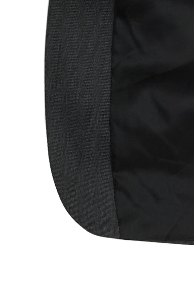 Stafford Mens Suit Jacket Dark Gray Collared Button Solid Long Sleeve Size 38