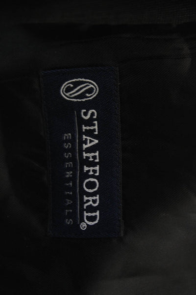 Stafford Mens Suit Jacket Dark Gray Collared Button Solid Long Sleeve Size 38