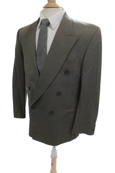 Brandini Mens Gray Suit Jacket Collared Button Long Sleeve Classic Fall Size 42
