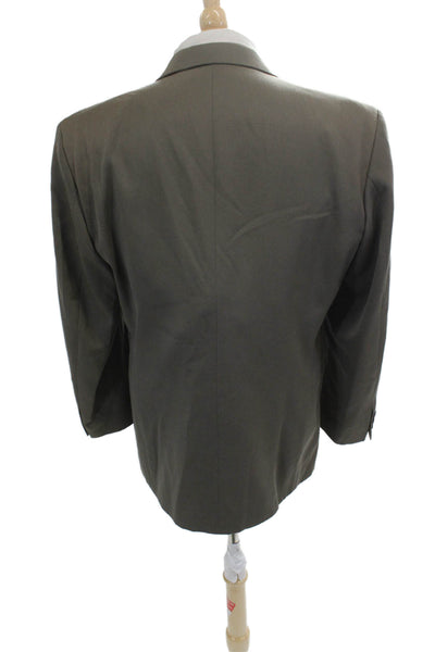 Brandini Mens Gray Suit Jacket Collared Button Long Sleeve Classic Fall Size 42