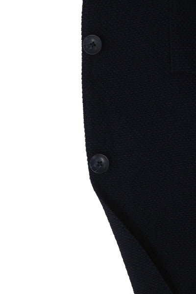 Nordstrom Mens Dark Blue Wool Blend Collared Geometric Blazer Size 40