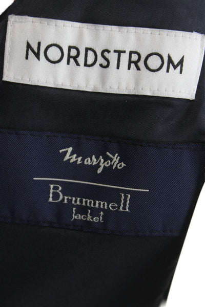 Nordstrom Mens Dark Blue Wool Blend Collared Geometric Blazer Size 40