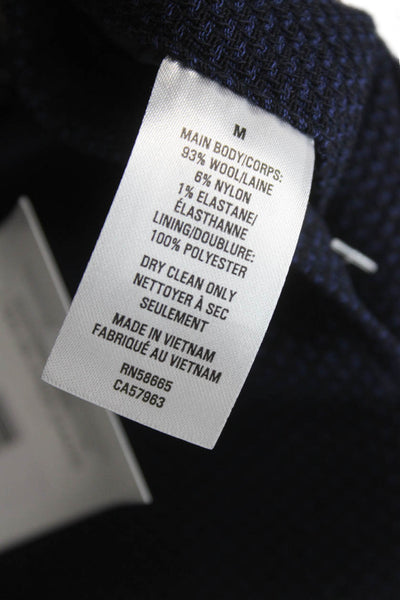 Nordstrom Mens Dark Blue Wool Blend Collared Geometric Blazer Size 40