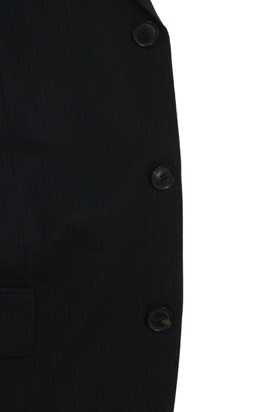 Boss Hugo Boss Mens Striped Wool Suit Jacket Dark Blue Button Size 40