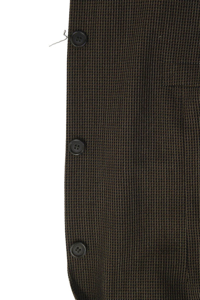 Daniel Hechter Mens Suit Jacket Brown Wool Check Button Collared Size 40