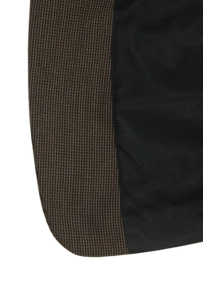 Daniel Hechter Mens Suit Jacket Brown Wool Check Button Collared Size 40