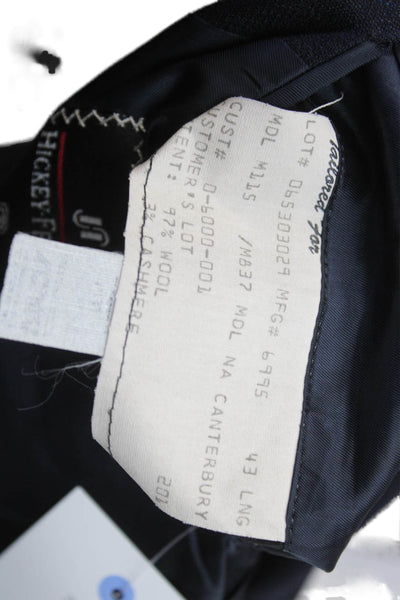 Hickey Freeman Mens 2 Piece Dark Blue Wool Striped Suit Jacket Size 40