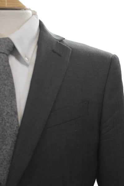John Varvatos Star USA Mens 2 Piece Wool Suit Dark Gray Collared Button Size 40