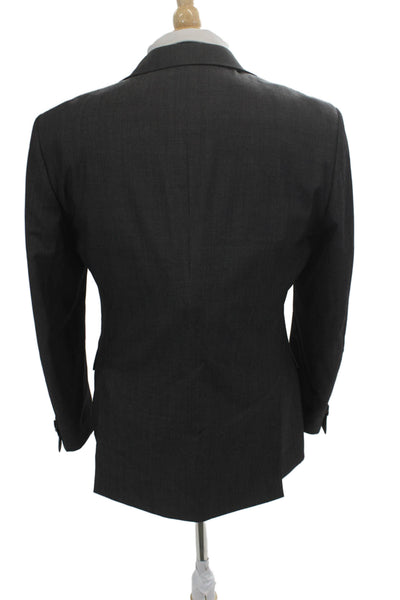 John Varvatos Star USA Mens 2 Piece Wool Suit Dark Gray Collared Button Size 40