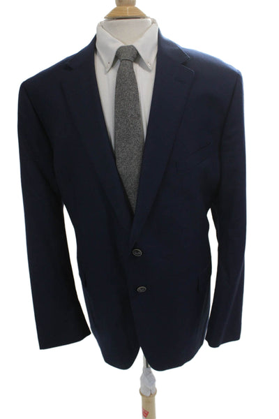 Joseph Abboud Mens Dark Blue Wool Suit Jacket Button Long Sleeve Size 40