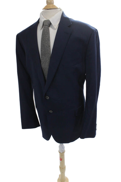 Joseph Abboud Mens Dark Blue Wool Suit Jacket Button Long Sleeve Size 40