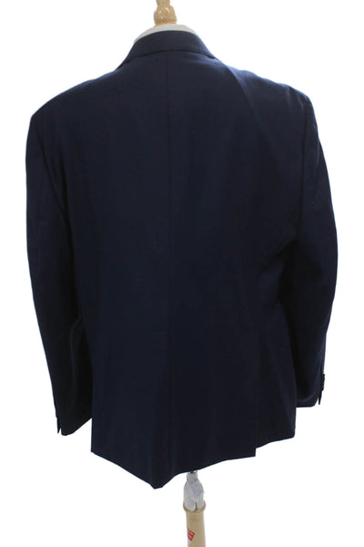 Joseph Abboud Mens Dark Blue Wool Suit Jacket Button Long Sleeve Size 40