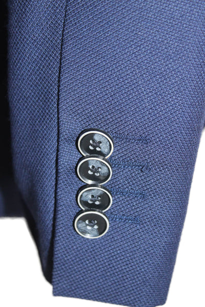 Joseph Abboud Mens Dark Blue Wool Suit Jacket Button Long Sleeve Size 40