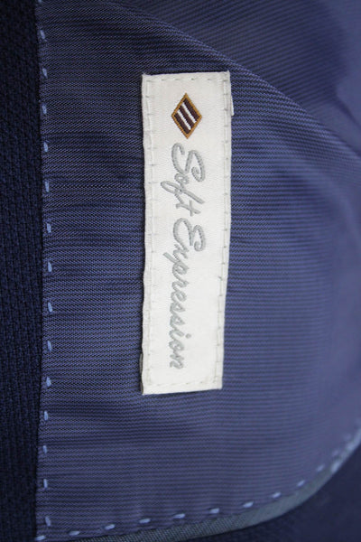 Joseph Abboud Mens Dark Blue Wool Suit Jacket Button Long Sleeve Size 40