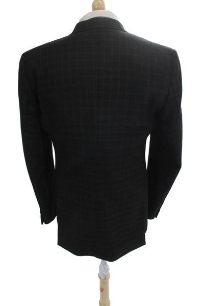 Ted Baker London Mens Suit Jacket Dark Gray Check 100% Wool Button Size 40