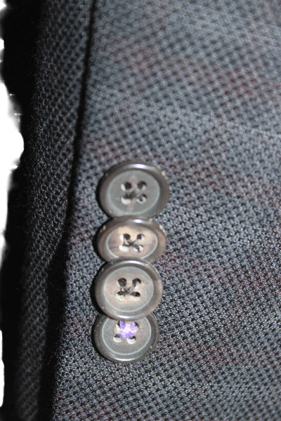 Ted Baker London Mens Suit Jacket Dark Gray Check 100% Wool Button Size 40