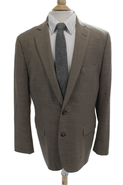 Reda Mens Beige Classic Suit Jacket Button Collared Viscose Polyester Size 40