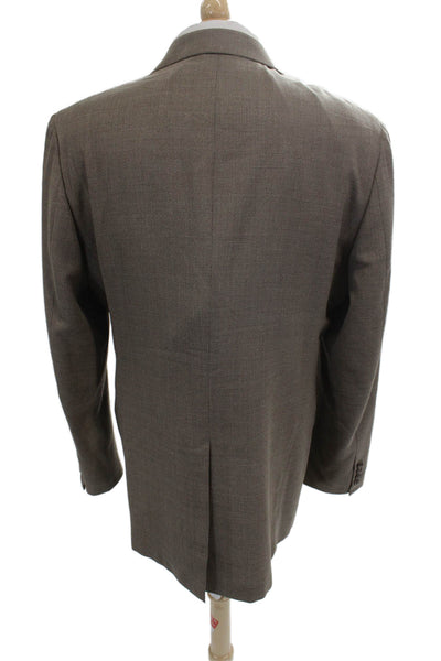 Reda Mens Beige Classic Suit Jacket Button Collared Viscose Polyester Size 40