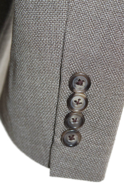Reda Mens Beige Classic Suit Jacket Button Collared Viscose Polyester Size 40