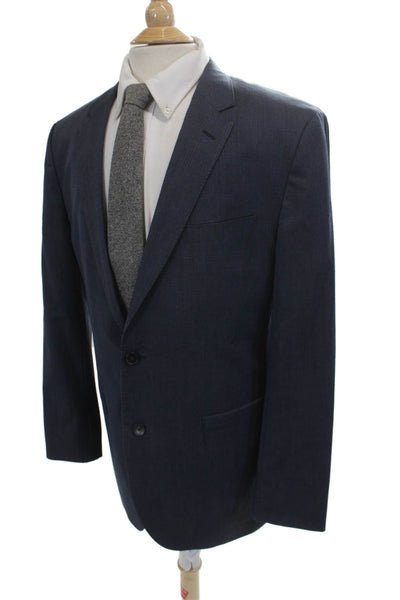 Boss Hugo Boss Men Dark Blue 100% Wool Suit Jacket Big Tall Size 42
