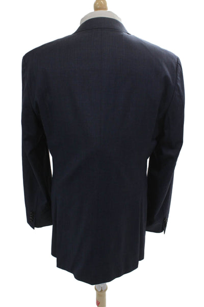 Boss Hugo Boss Men Dark Blue 100% Wool Suit Jacket Big Tall Size 42
