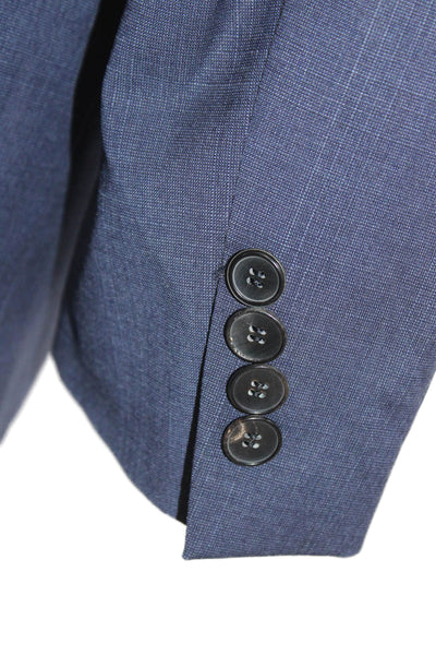 Boss Hugo Boss Men Dark Blue 100% Wool Suit Jacket Big Tall Size 42