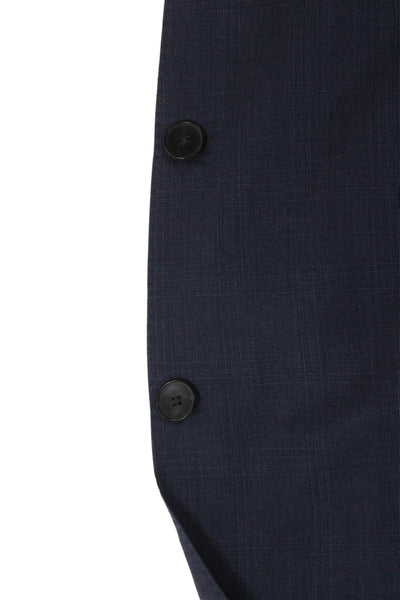 Boss Hugo Boss Men Dark Blue 100% Wool Suit Jacket Big Tall Size 42