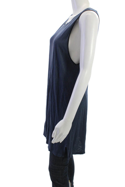Lacausa Women Tank Dress Sleeveless Round Neck Dark Blue Size XS