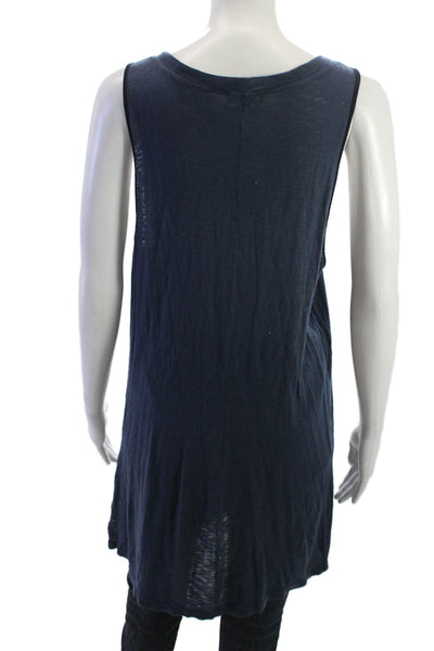 Lacausa Women Tank Dress Sleeveless Round Neck Dark Blue Size XS