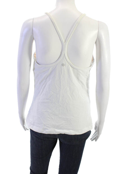 Lululemon Women Basic Camisole White Nylon Blend Sleeveless Size 8