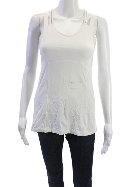 Lululemon Women Camisole V-Neck Sleeveless White Nylon Blend Size 8