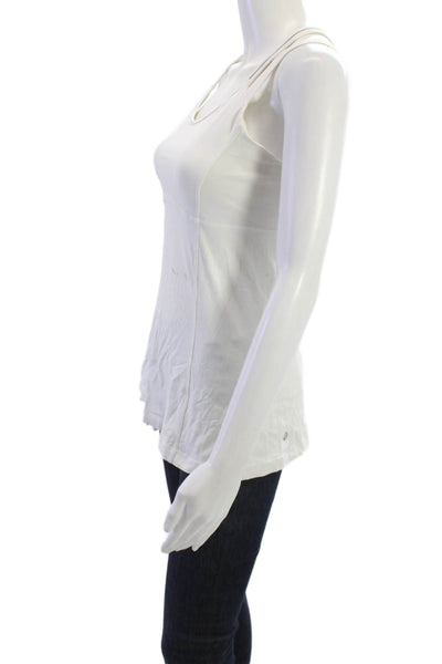 Lululemon Women Camisole V-Neck Sleeveless White Nylon Blend Size 8