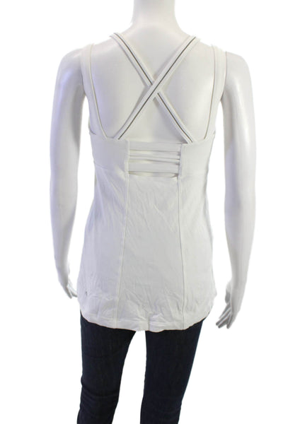 Lululemon Women Camisole V-Neck Sleeveless White Nylon Blend Size 8